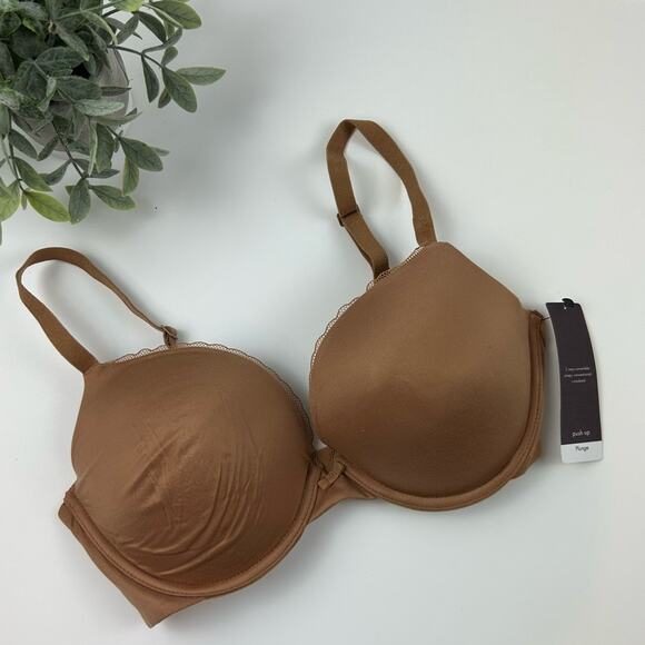 Calvin Klein Everyday Push-Up Plunge Bra QF1715 Brown Size 32DD - Picture 1 of 5